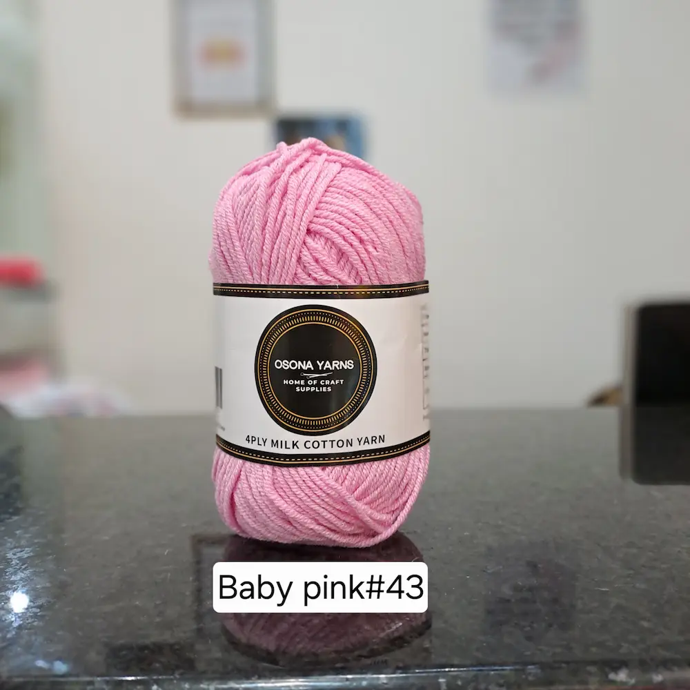 Milk cotton 4ply baby pink_