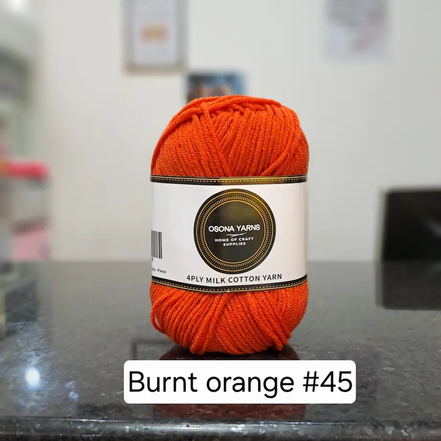 Milk cotton 4ply burnt orange_