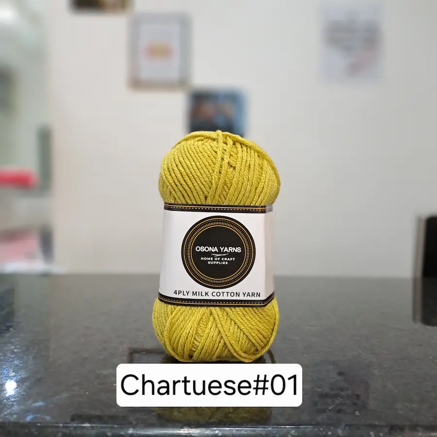 Milk cotton 4ply charteuse_