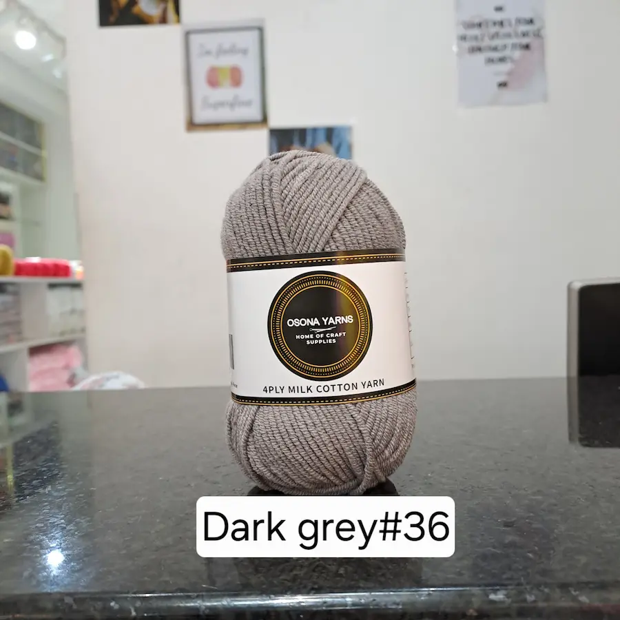 Milk cotton 4ply dark grey